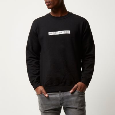 Black slogan jumper